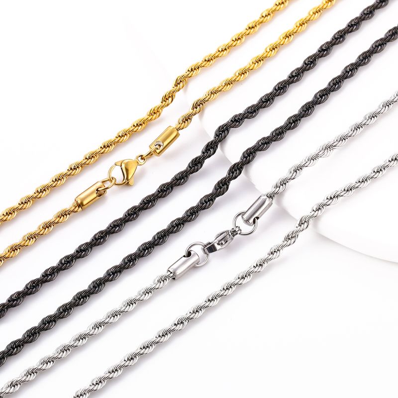 Edelstahl quadratische Perlenkette Twist Kette Schmuck passende Kette alle Match Kette Großhandel DIY Zubehör europäische und amerikanische Männer_voghion.com