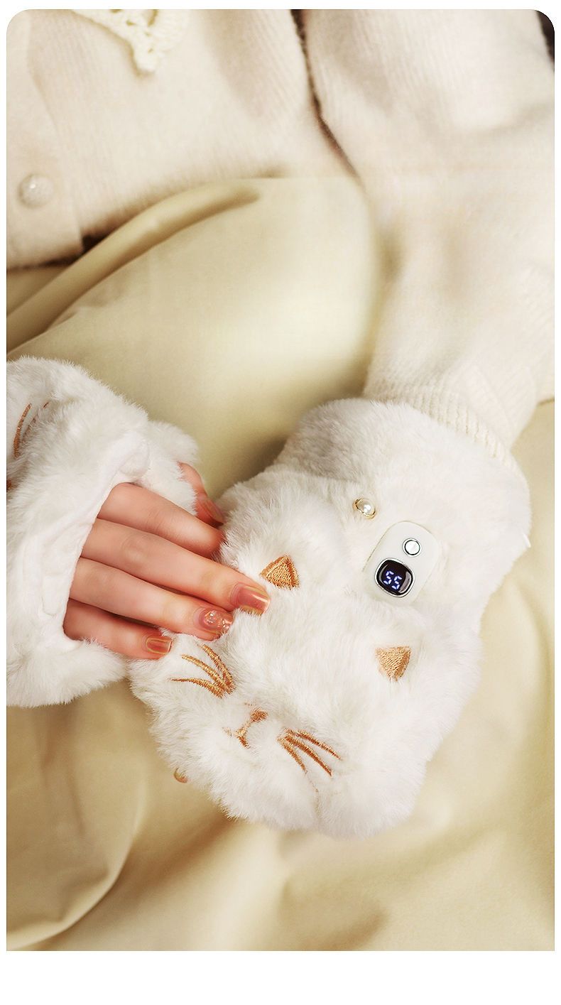 2024 New Cat Paw Hand Warmer Heating USB Rechargeable Heated Gloves High Appearance Value For Men And Women Gift_voghion.com
