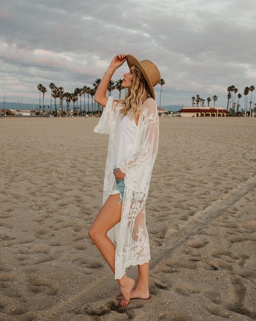 Women's Clothing New Mesh Embroidery Sunscreen Long Beach Vacation Blouse_voghion.com