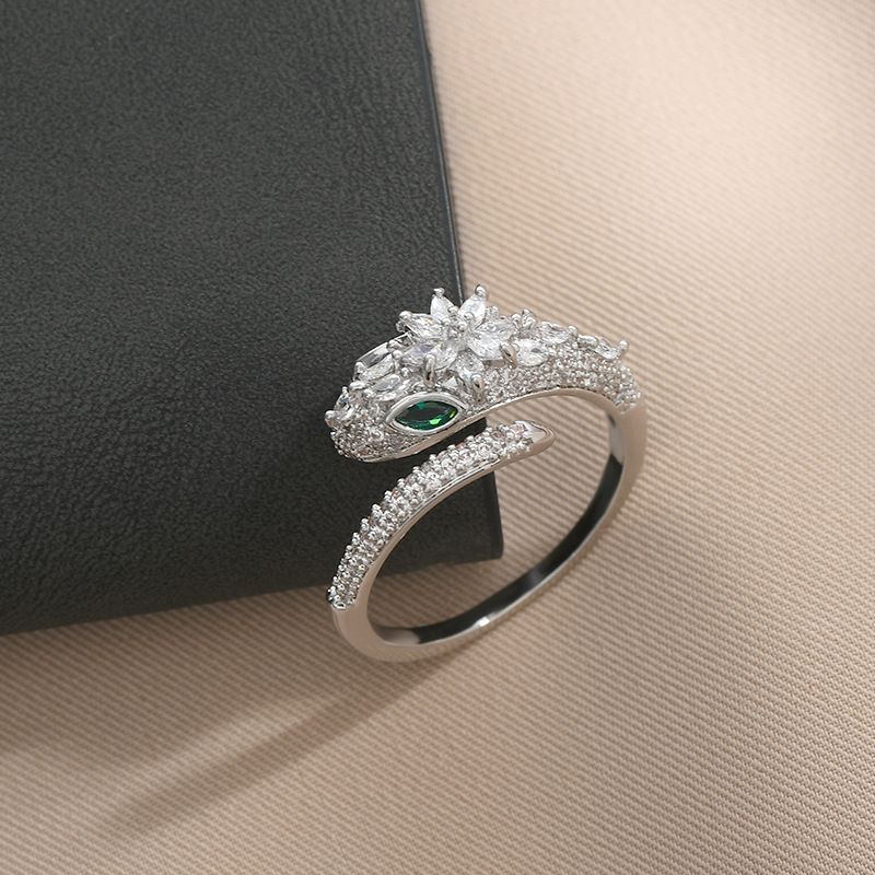 Anello in stile francese con design a serpente aperto, personalità semplice e alla moda, celebrità di Internet, temperamento leggero e lussuoso, nuovo modello_voghion.com