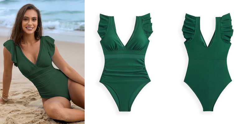 Vêtements pour femmes Nouveau maillot de bain à coutures en maille et coutures de couleur unie_voghion.com