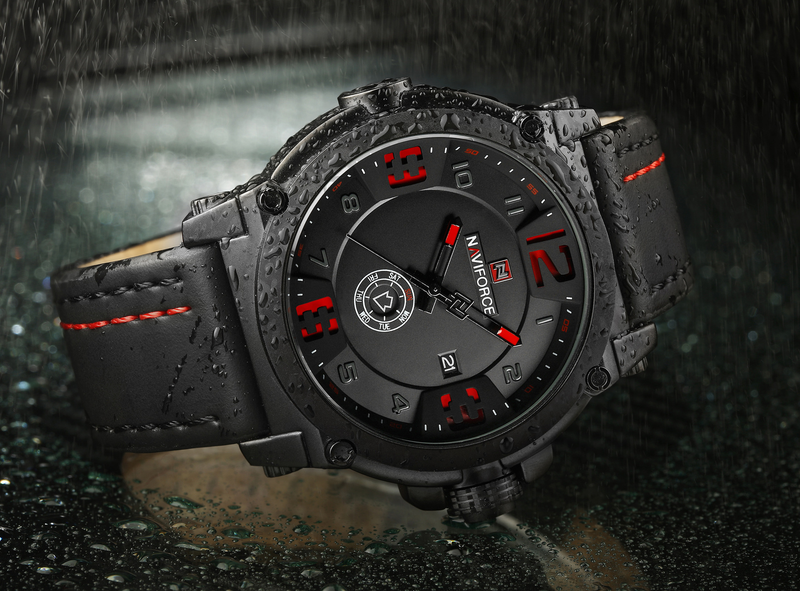 NAVIFORCE Leading 9099 Calendar Men's Waterproof Quartz Belt Watch_voghion.com