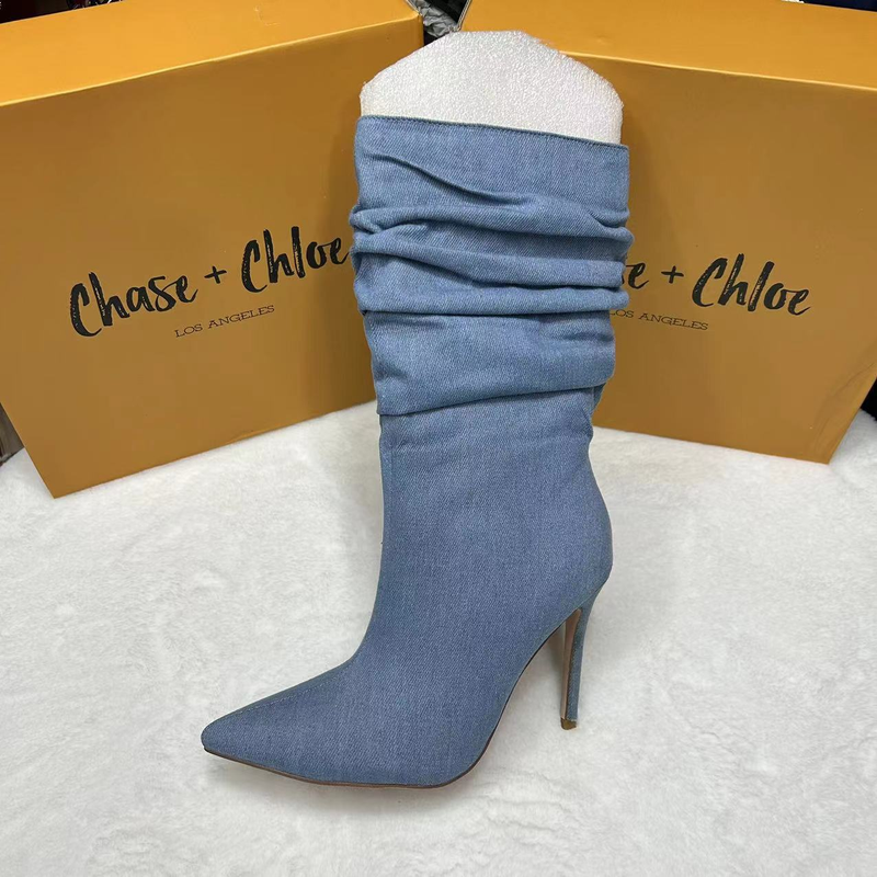 Chaussures pour femmes bottes à talons hauts originales pour femmes, fermetures éclair latérales à bout pointu, nouvelles bottes confortables pour femmes_voghion.com