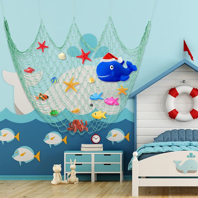 Decorazione a forma di rete da pesca, decorazione per feste subacquee a tema sirena, tema marino, articoli per feste in spiaggia alle Hawaii_voghion.com