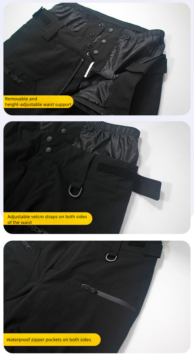 Nuovi con cinturini da donna/uomo, imbottiti in cotone spesso, caldi, con tavola singola e doppia, antivento, pantaloni da sci impermeabili_voghion.com