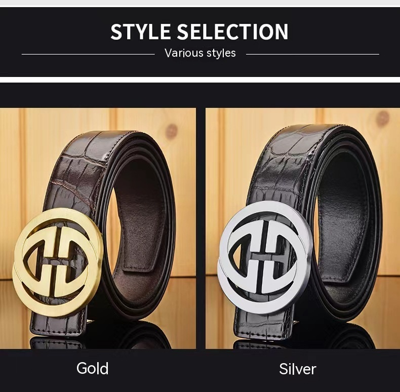 Selection Hot Good Selling 2023 Men's New Belt Men's Automatic Buckle Crocodile Pattern Business Casual Belt Classic Belt_voghion.com