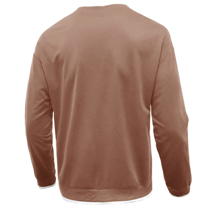 herfst en winter nieuwe herentrui effen kleur ronde hals T-shirt heren dieptepunt herenkleding_voghion.com
