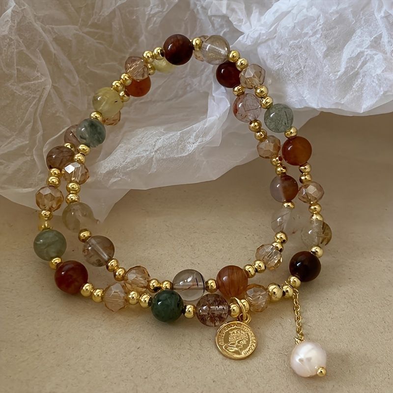 Braccialetto elastico con perline rotonde, stile etnico, personalità, moda, geometrico, gioiello per le donne_voghion.com