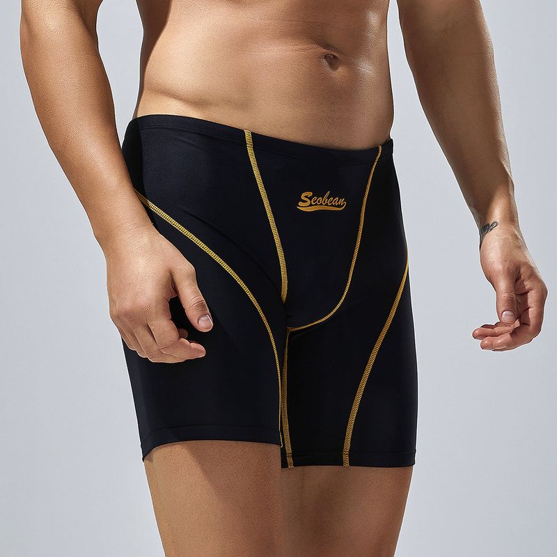 Neue Mode für Männer Low Taillierte Lange Boxer Badehose Heißer Frühling Hosen männer Badeanzug Badehose Großhandel_voghion.com