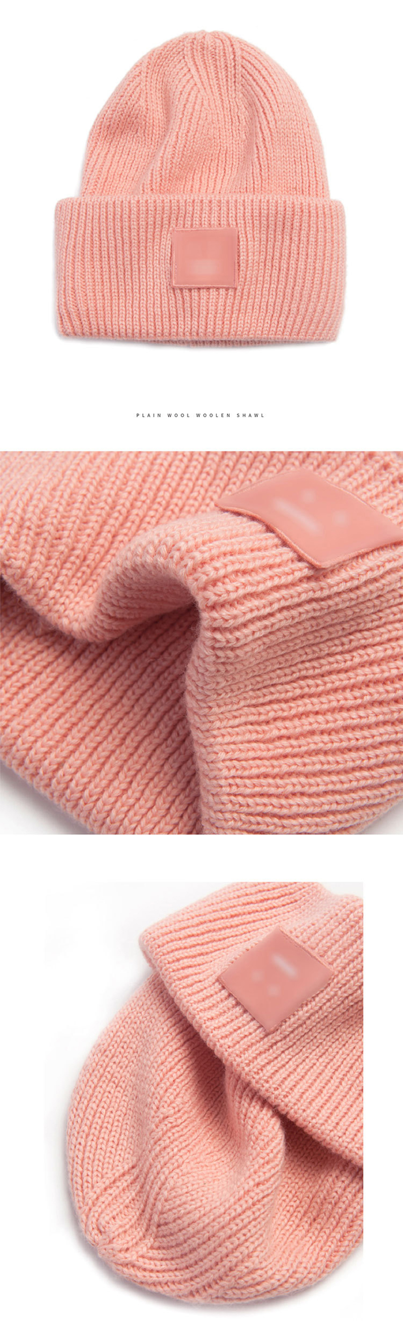 Neuheiten 2024 Neue Winterhüte für Frauen, gemischte Strickwolle, lächelndes Gesicht, Paarmütze, Damenfaden, gestrickte Beanie, Chapeau, warme Motorhaube_voghion.com