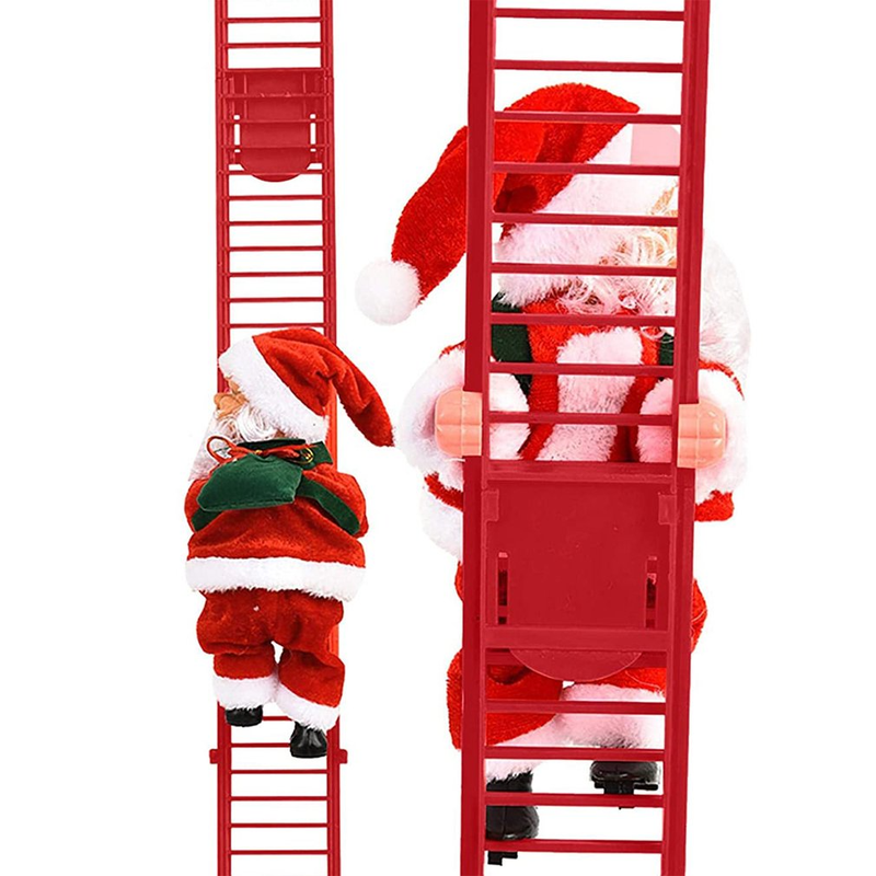 Ornamenti di Natale Regalo Scala Elettrica da Arrampicata Bambola di Babbo Natale Giocattoli con Musica Albero di Natale Allegro Decorazione Appesa_voghion.com