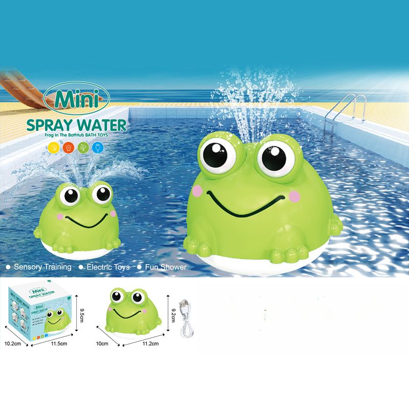 Juguetes de baño para bebés y niños, ballena de agua, juego de baño, rana de agua, ducha rociadora, carga USB_voghion.com