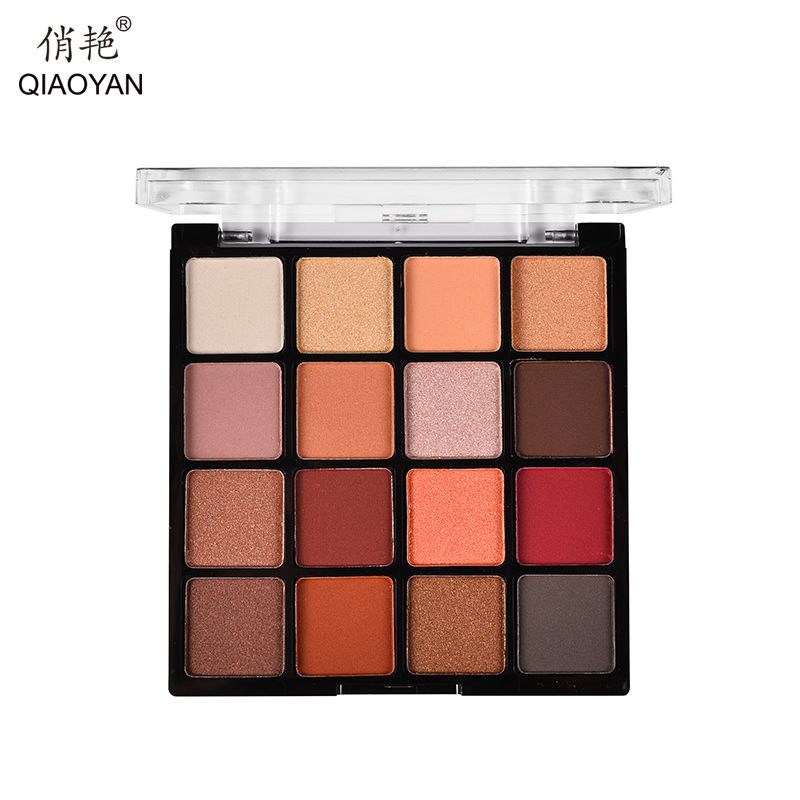 Pretty 16-Color Peach Blossom Pearlescent Palette Earth Color Matte Nude Makeup Beginner Not Easy To Smudge Eyeshadow_voghion.com