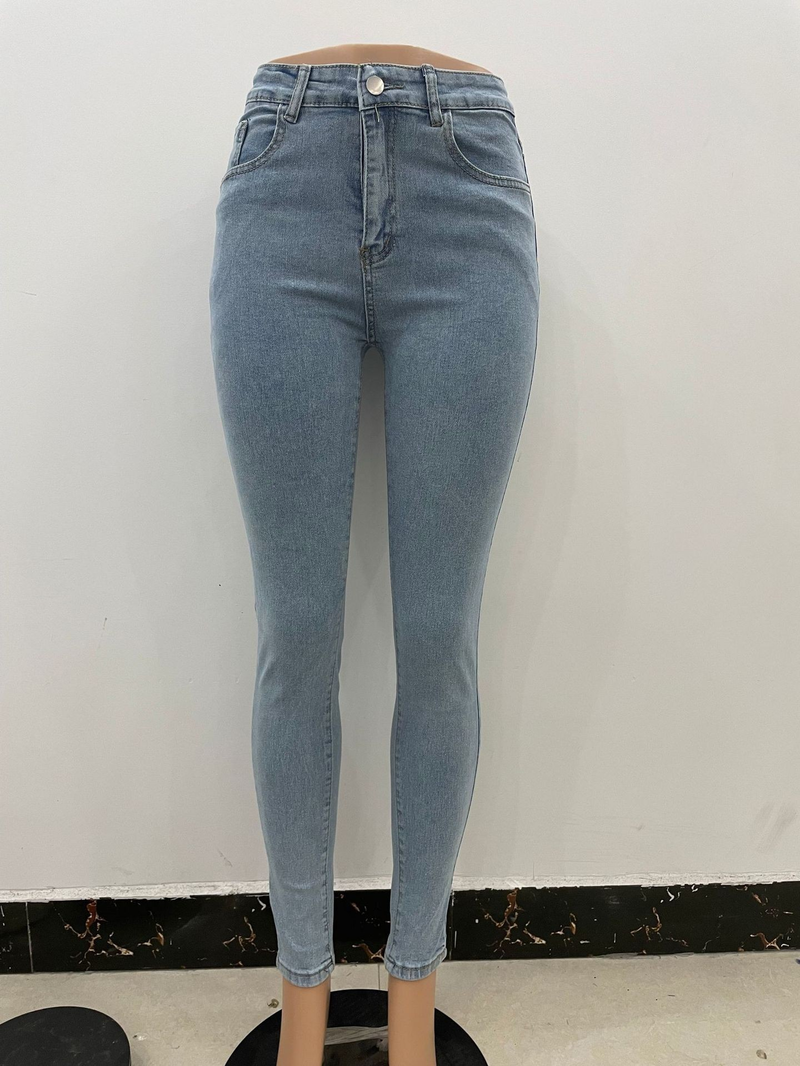 Vaqueros elásticos sexys Ins con cintura trasera hueca para mujer_voghion.com