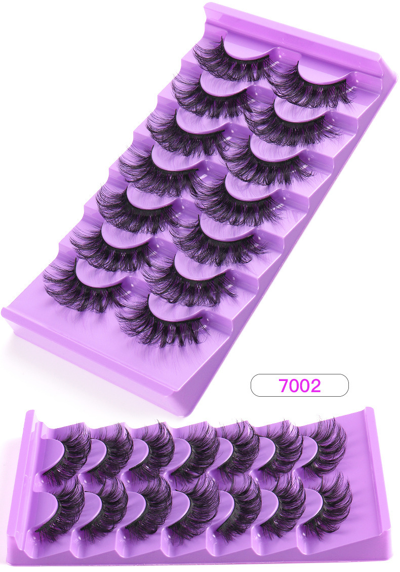 Τρισδιάστατο ψεύτικο μάτι, σετ 7 ζευγών από φυσικά μαλλιά βιζόν, εκρηκτικό χτένισμα, ακατάστατο και πυκνό, μονοκόμματες ψεύτικες βλεφαρίδες με μόσχευμα_voghion.com