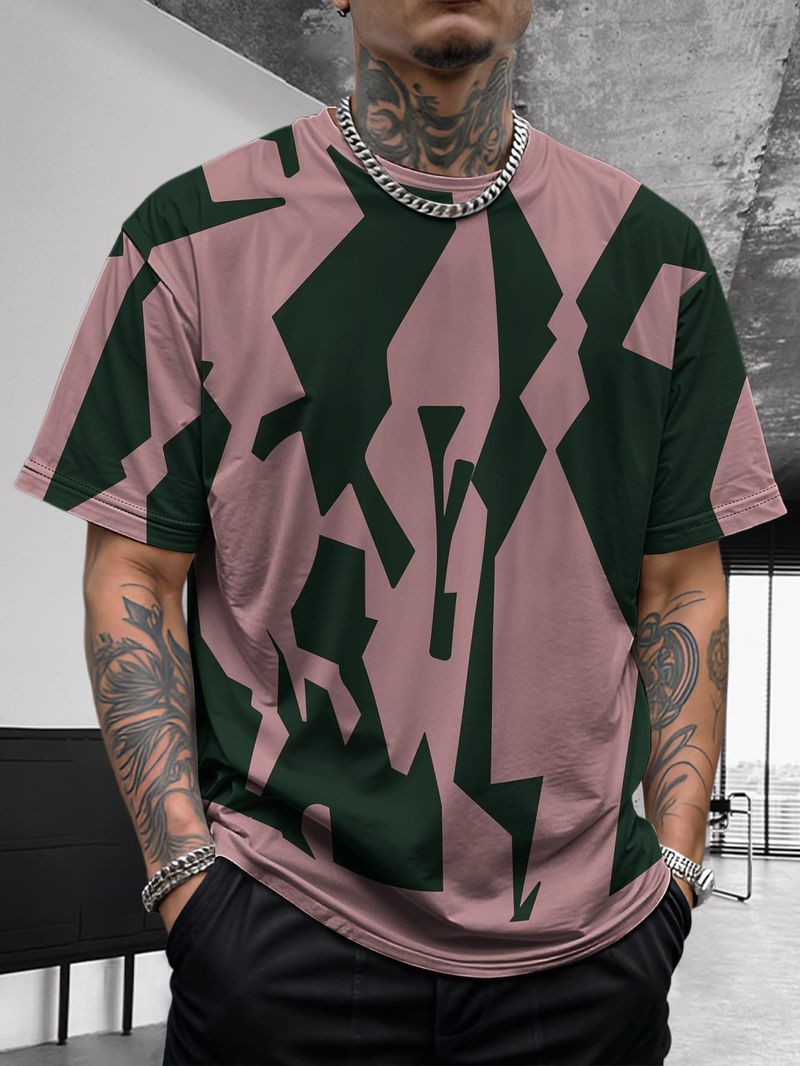 Sommer Neue Herren Kontrastfarbe Street Style Patchwork Mode Lässig Vielseitig Atmungsaktiv Kurzarmhemd_voghion.com