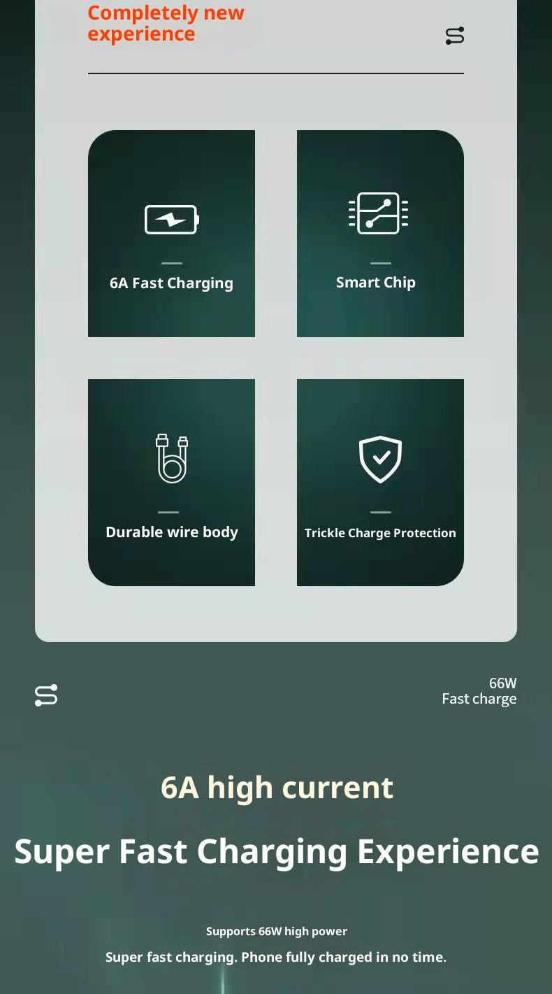 Digitex Android Data Power Bank Wireless Charging Cable Type-c Compatible With Mobile Phones Mate70/60pro6A_voghion.com