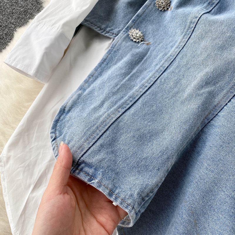 Camicia a maniche lunghe irregolare alla moda da donna, stile cowboy, abito da strada fritto_voghion.com
