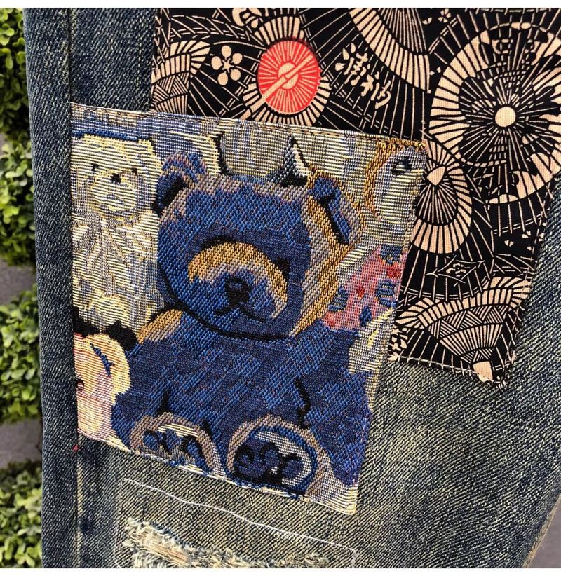 Vīriešu apģērbi High street modes zīmols retro hole džinsi brīvi harēms vīriešu pavasaris un rudens jauns personības trends patch bikses vīriešiem_voghion.com