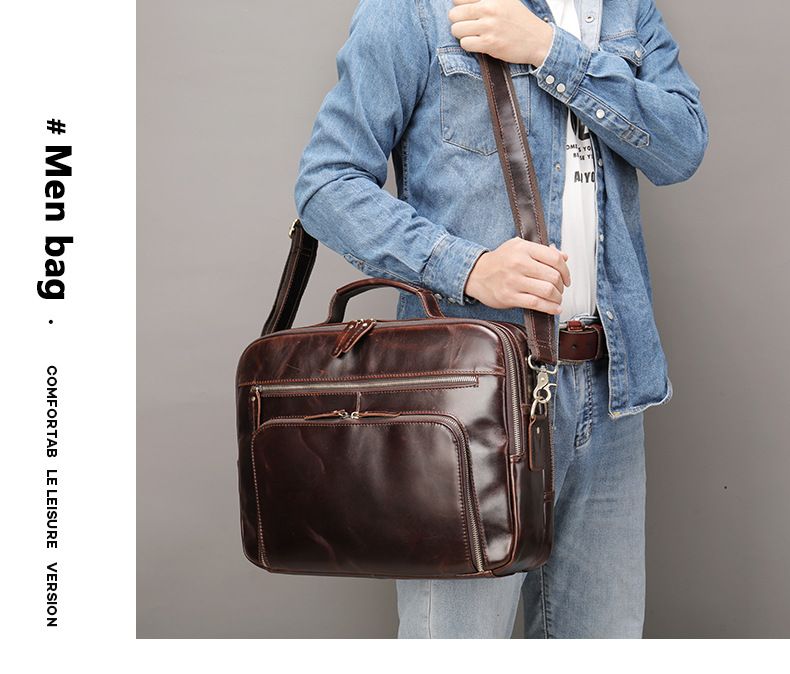 Messenger Bag aus echtem Crazy Horse Leder für Herren – Vintage-Umhängetasche für Laptops mit großem Fassungsvermögen (Retro-Stil, passend für 15,6-Zoll-Notebooks, wasserabweisend)_voghion.com