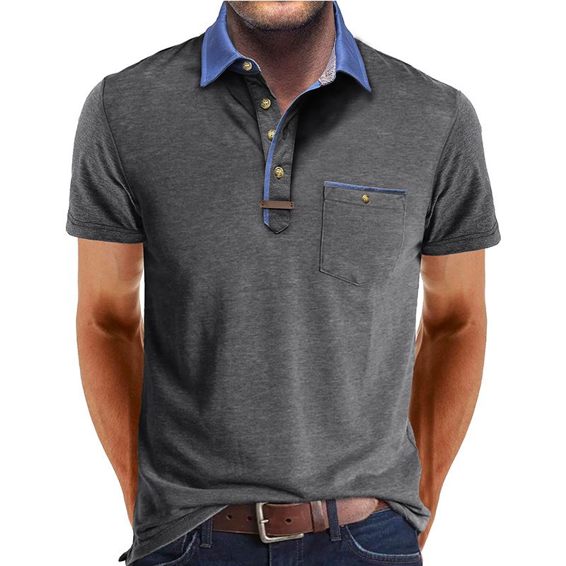Grenzüberschreitende Sommer europäischen und amerikanischen Herren Kurzarm Revers T-Shirt, Außenhandel Herren Polo Shirt Casual Top Großhandel_voghion.com