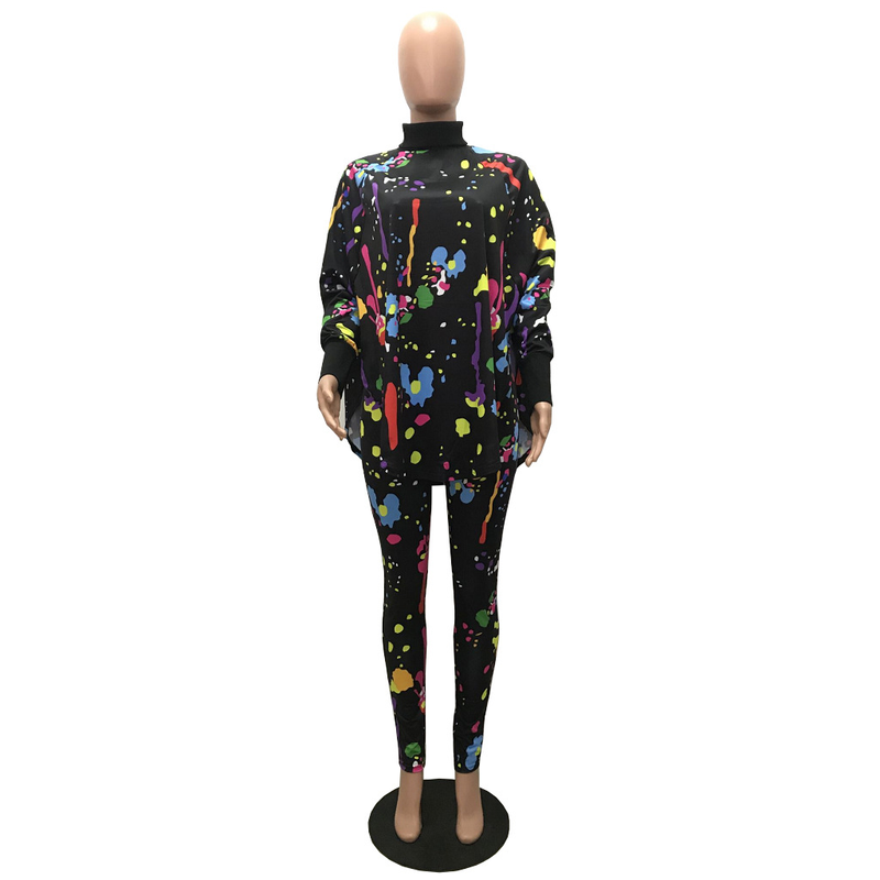 Women's two-piece suit with sleeved blouse and trousers_voghion.com