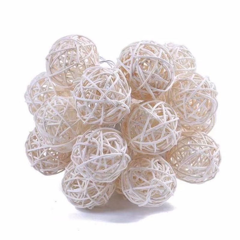 Luci a sfera in rattan thailandese LED fatte a mano in rattan luci a sfera a forma di stella luci decorative per matrimonio e Natale luci a batteria piccole luci colorate_voghion.com