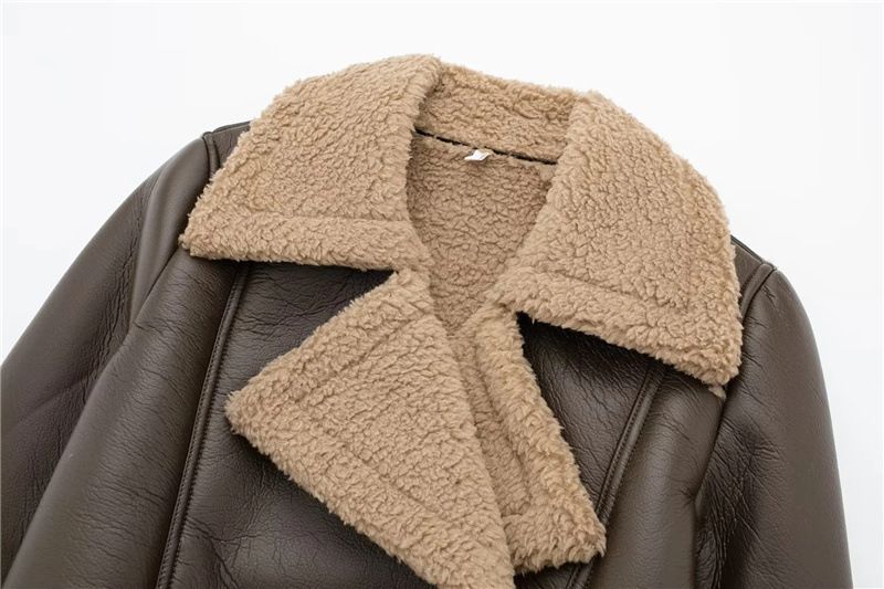 Women's Clothing leather jacket autumn and winter new loose street hot girl motorcycle jacket_voghion.com