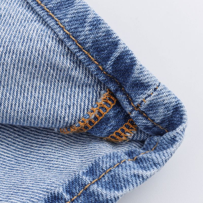 Dametøj 2024 sommer nyt patchwork kjole denim bukser sæt_voghion.com