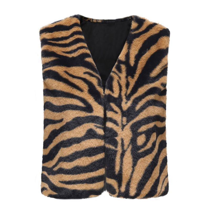 Débardeur court en fourrure imprimé léopard pour femme, haut d'automne et d'hiver_voghion.com