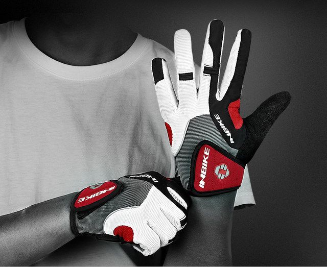 Gants de cyclisme INBIKE, doigts longs, respirants, compatibles avec les écrans tactiles, antidérapants, coussinet de paume épais pour le cyclisme printemps et automne pour hommes_voghion.com