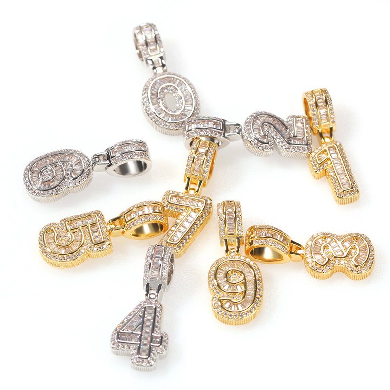 Nouveau pendentif en zircon style hip-hop numérique « Ice Sugar », design alternatif et tendance, pour colliers et accessoires de personnalisation._voghion.com