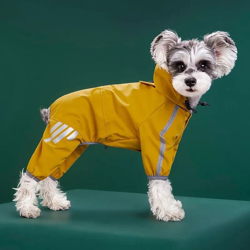 Impermeabili per animali domestici, impermeabili riflettenti con cappuccio per cuccioli, per cani di piccola e media taglia, tuta per chihuahua, in francese, di PawParty Store_voghion.com