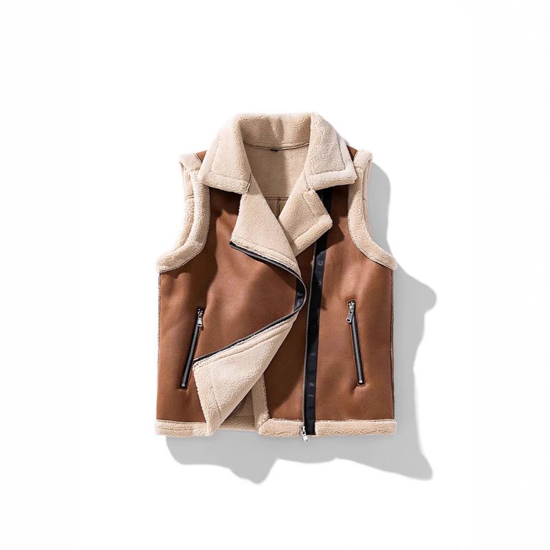 Men's Cotton Shoulder Thick Jacket Trend Autumn Winter New Item Deer Fur Vest Men's Lightweight And Warm_voghion.com