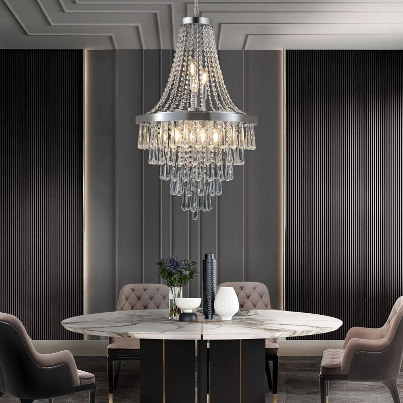 Chromium Color Crystal Chandeliers,Large Contemporary Luxury Ceiling Lighting(Bulb Not Included)_voghion.com