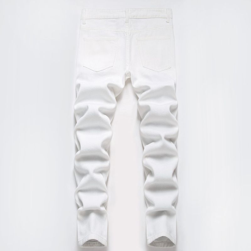 Kids’ Clothing Boys' Pure White Non Stretch Straight Jeans_voghion.com