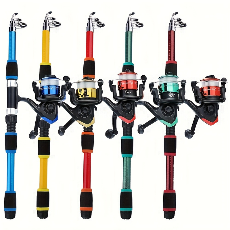 Sougayilang 70,87 tommer/5,9 fot komplett sett med Telescc fiskestang og snelle Baits Hoo reisestangsett_voghion.com