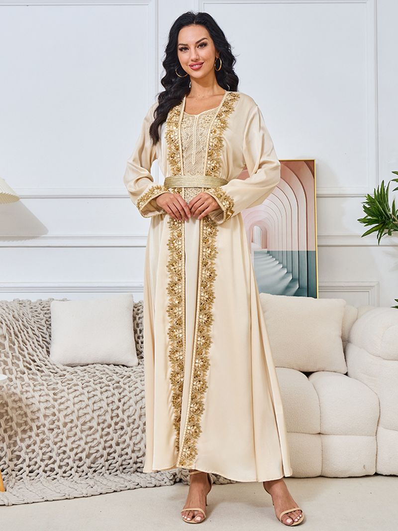 Damenbekleidung Abendkleid Sommer Neue Mode Perlenkleid Langarm Strickjacke Zweiteiliges Set_voghion.com