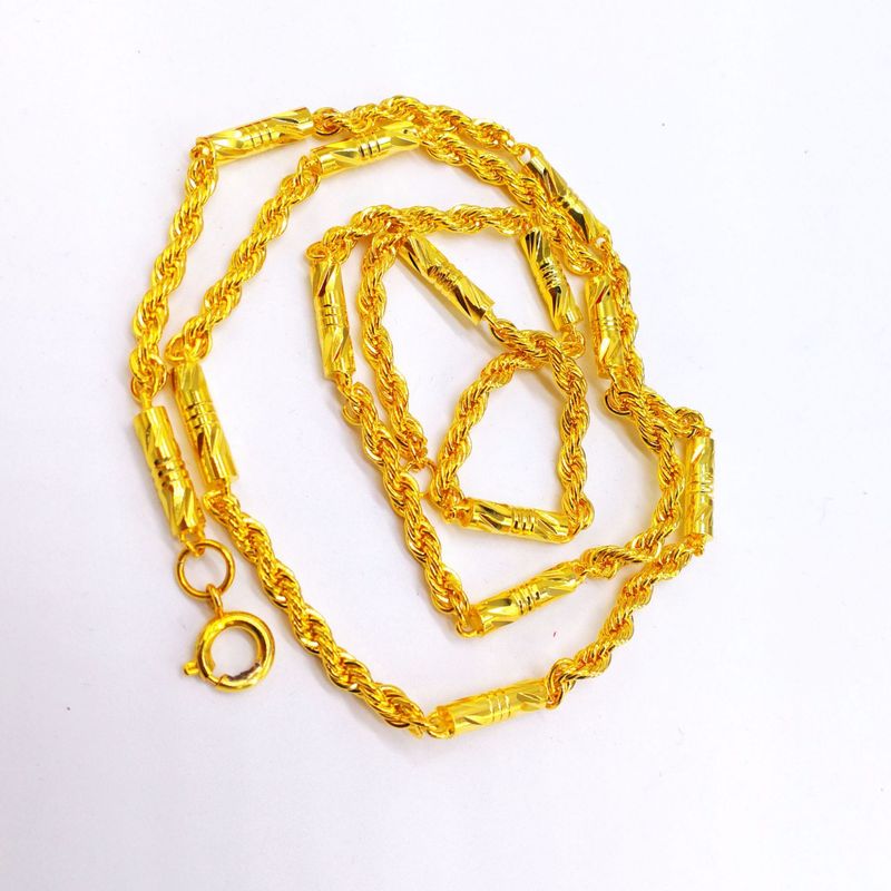 Collana da uomo in ottone con ciondolo a forma di tondo, placcata in oro, da donna e da uomo, alla moda e di personalità_voghion.com