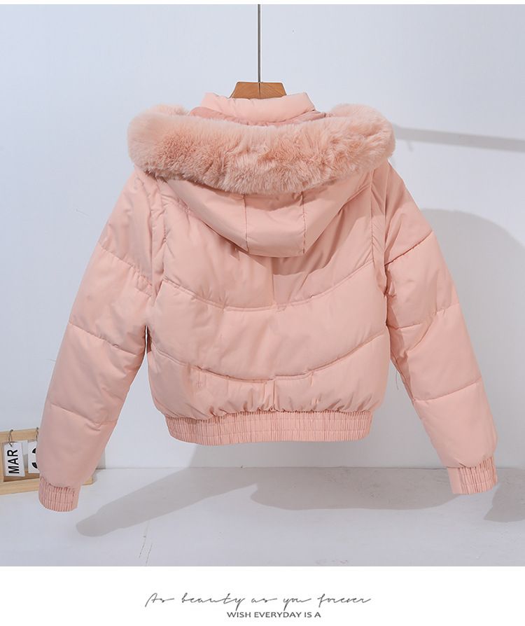 Doudoune courte convertible à manches amovibles et capuche en fausse fourrure pour femme - Manteau d'hiver taille haute doublé polaire épaisse_voghion.com