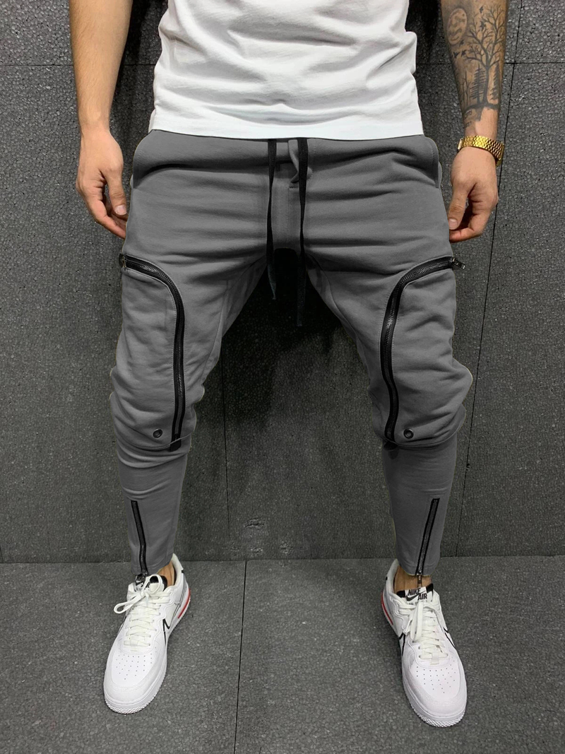 Îmbrăcăminte bărbătească Solid Color Ripped Casual Jeans_voghion.com
