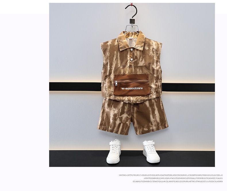 Chlapecký stylový letní vestový oblek Nový styl Cool Dětské oblečení bez rukávů Dětské letní tenké oblečení_voghion.com