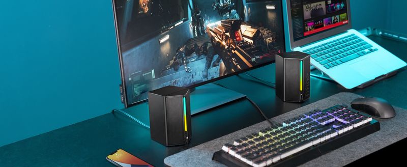 FIFINE Gaming Sound Box Stereo Surround Sound, USB RGB Speaker With Volume Control For PC, Laptop, PS4/5, TV - Ampligame A20_voghion.com