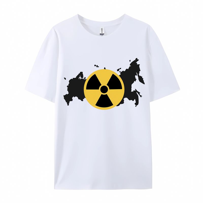 Vêtements pour hommes pollution, radiation nucléaire, eaux usées nucléaires, essais nucléaires, design créatif, col rond imprimé, t-shirt décontracté à manches courtes_voghion.com