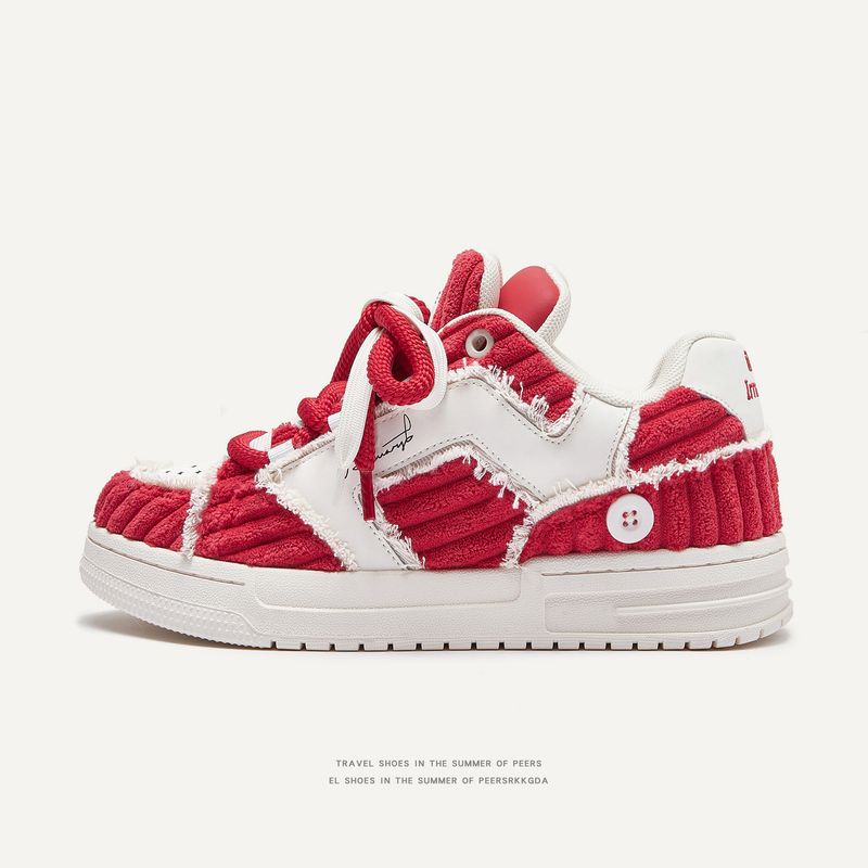 Chaussures tendance rouges pour hommes et femmes, édition limitée, style Bread, pour le Nouvel An chinois (2025)_voghion.com