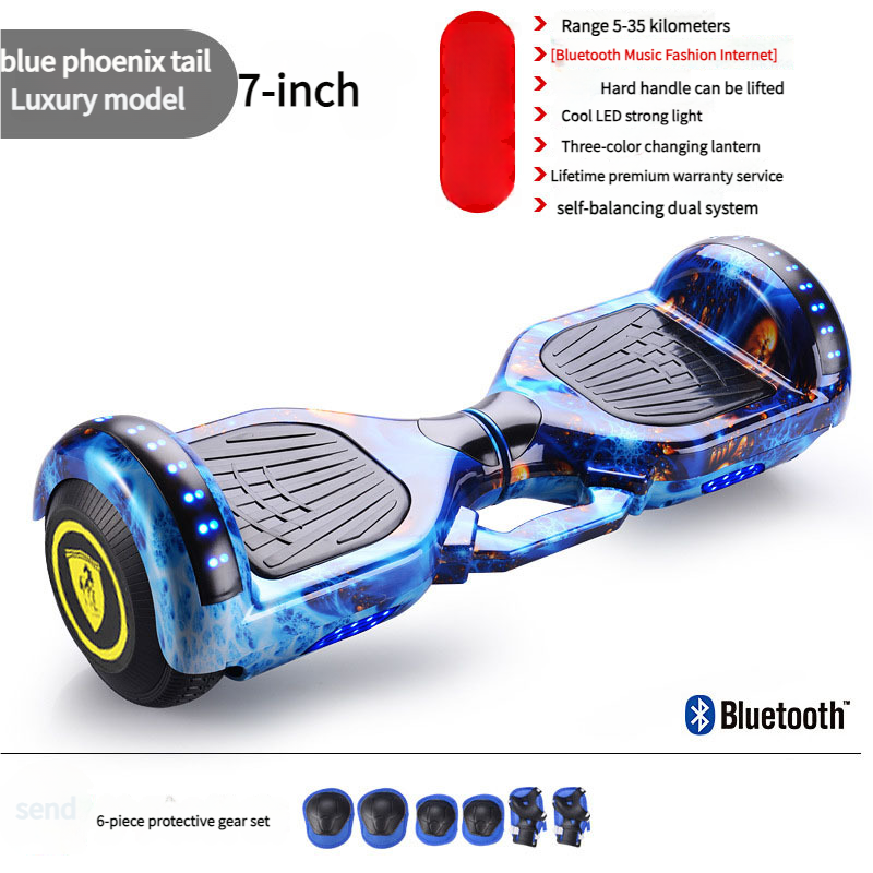 10-calowy samobalansujący samochodzik dla dorosłych, 7-calowy dwukołowy, inteligentny elektryczny samochodzik balansujący z kierownicą dla dzieci w wieku 7-12 lat_voghion.com