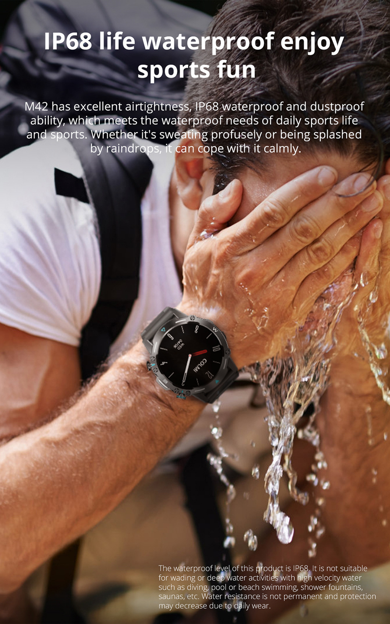 COLMI M42 Smartwatch, Militärqualität, Sport-Outdoor-IP68, wasserdichte Herzfrequenz-Anruf-Smartwatch_voghion.com