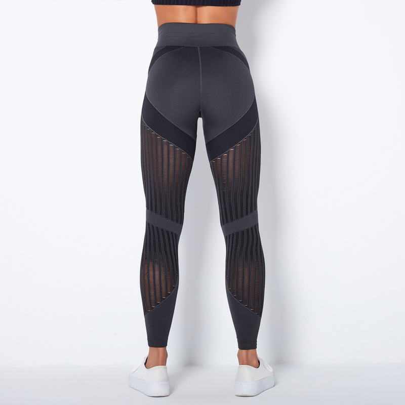 Women's Knitted Quick-drying Hollow Yoga Fitness Pants High Waist Hip Tight Sports Yoga Pants In Stock_voghion.com