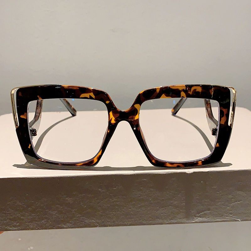 Occhiali da vista quadrati anti-blu con gambe curve, montatura grande, colorati, decorativi, piatti, per uomo e donna_voghion.com