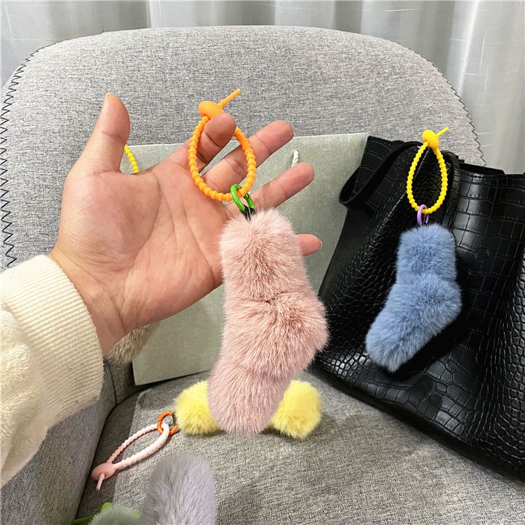 Taschenanhänger, gedrehter Knoten, süßes Mädchen, Süßigkeitenfarbe, Plüsch, Auto-Schlüsselanhänger, Taschenanhänger, Handyhülle, Zubehör, Geschenk_voghion.com
